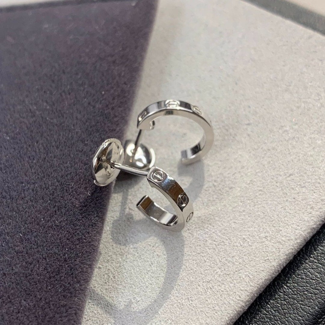 [⭐Corinne]LOVE EARRINGS 2.65MM SILVER