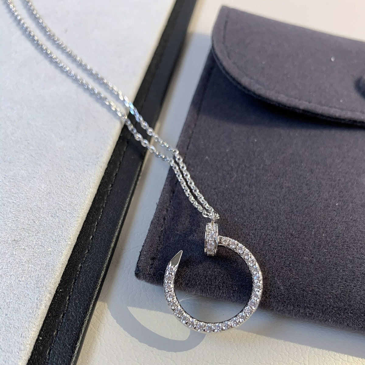 [⭐Corinne]JUSTE NECKLACE SILVER DIAMONDS