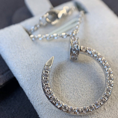 [⭐Corinne]JUSTE NECKLACE SILVER DIAMONDS