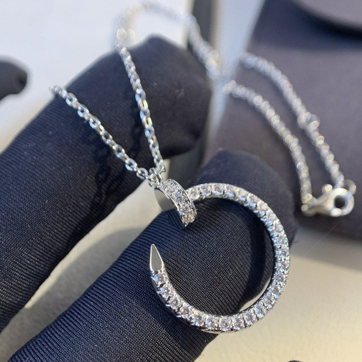 [⭐Corinne]JUSTE NECKLACE SILVER DIAMONDS