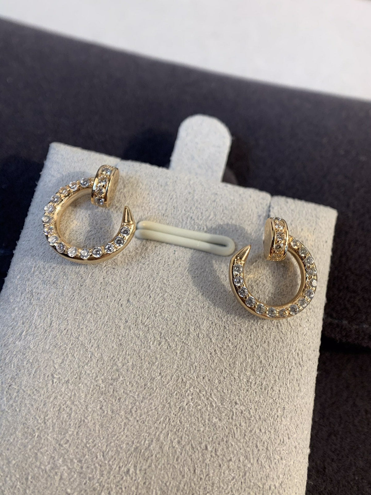 [⭐Corinne]JUSTE EARRINGS GOLD DIAMONDS