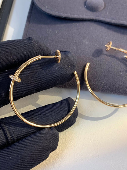 [⭐Corinne]JUSTE EARRINGS GOLD DIAMONDS 1.8MM