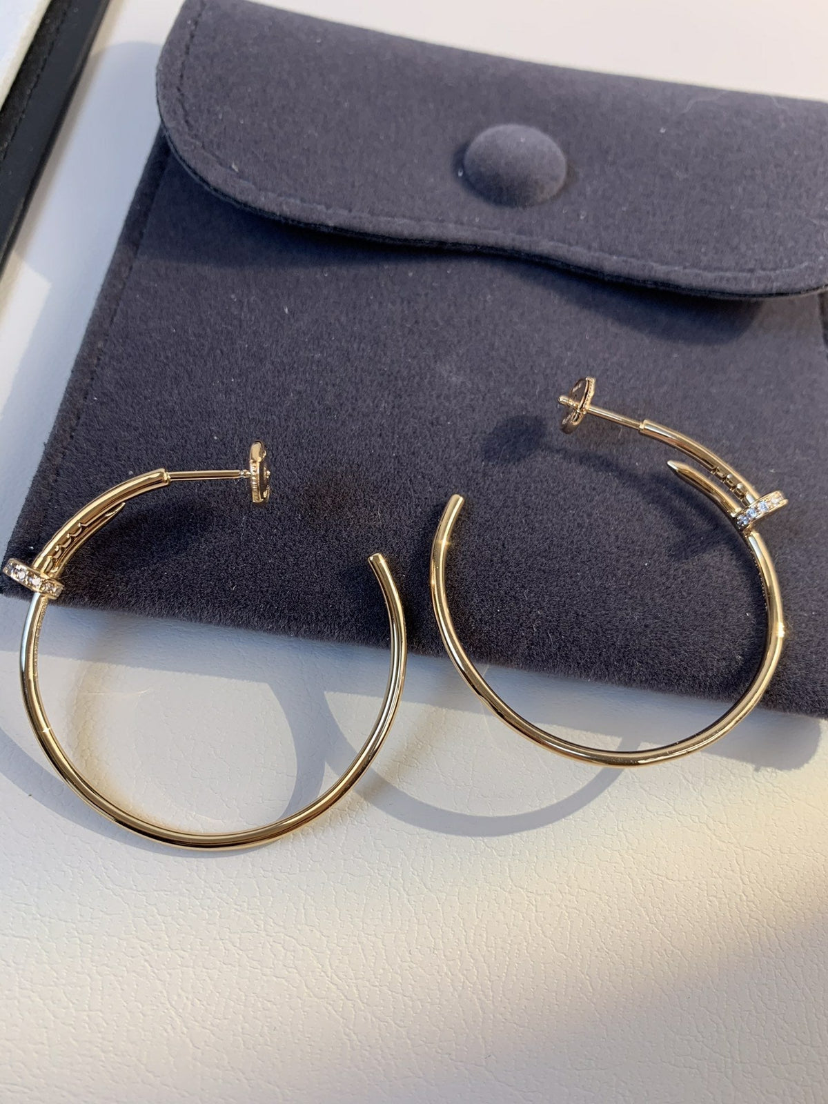 [⭐Corinne]JUSTE EARRINGS GOLD DIAMONDS 1.8MM