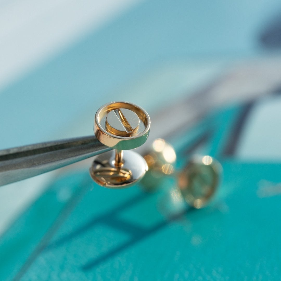[⭐Corinne]LOVE EARRINGS PINK GOLD 10MM