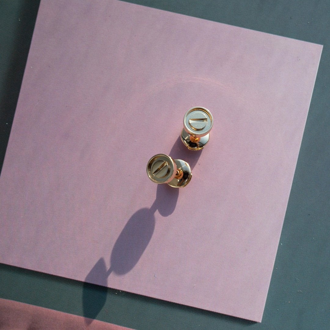 [⭐Corinne]LOVE EARRINGS PINK GOLD 10MM