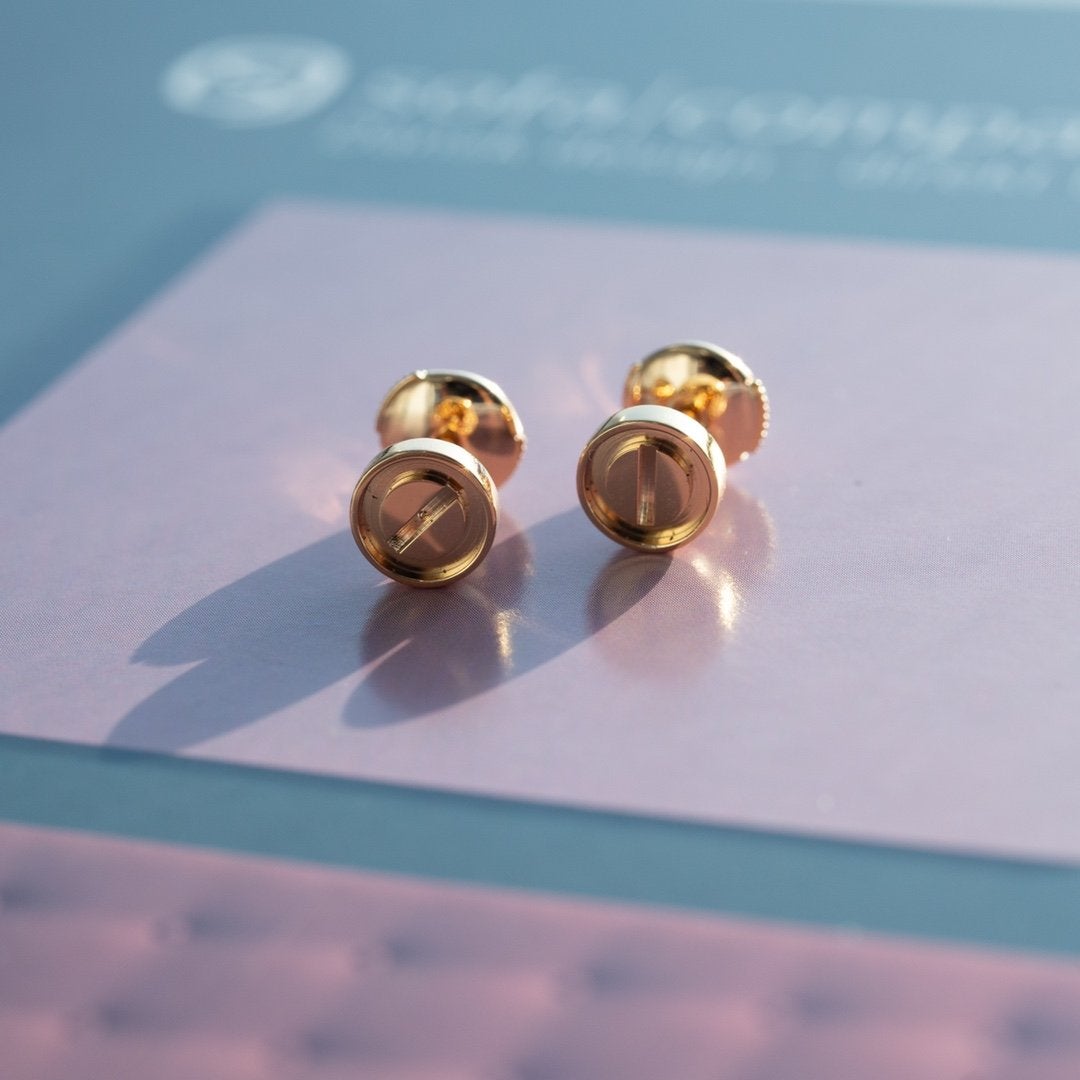 [⭐Corinne]LOVE EARRINGS PINK GOLD 10MM