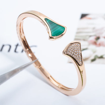 [⭐Corinne]DREAM BRACELET OPEN MALACHITE PINK GOLD