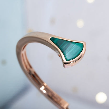 [⭐Corinne]DREAM BRACELET OPEN MALACHITE PINK GOLD