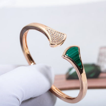 [⭐Corinne]DREAM BRACELET OPEN MALACHITE PINK GOLD
