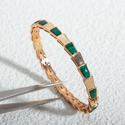 [⭐Corinne]SERPENTI BRACELET PINK GOLD MALACHITE