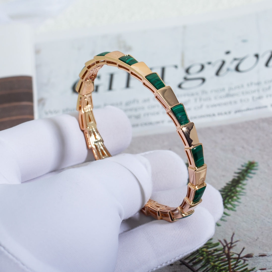 [⭐Corinne]SERPENTI BRACELET PINK GOLD MALACHITE