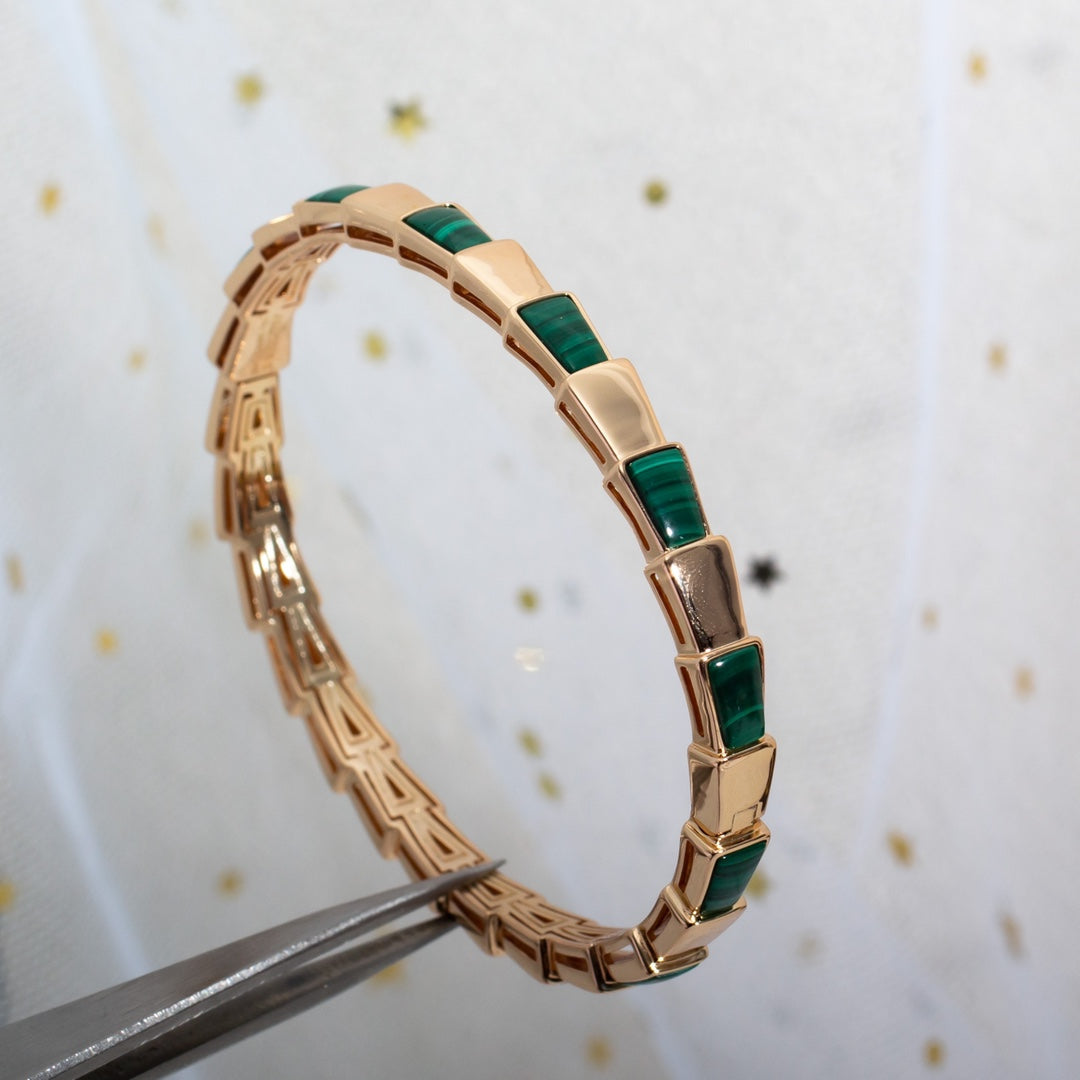 [⭐Corinne]SERPENTI BRACELET PINK GOLD MALACHITE