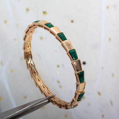 [⭐Corinne]SERPENTI BRACELET PINK GOLD MALACHITE