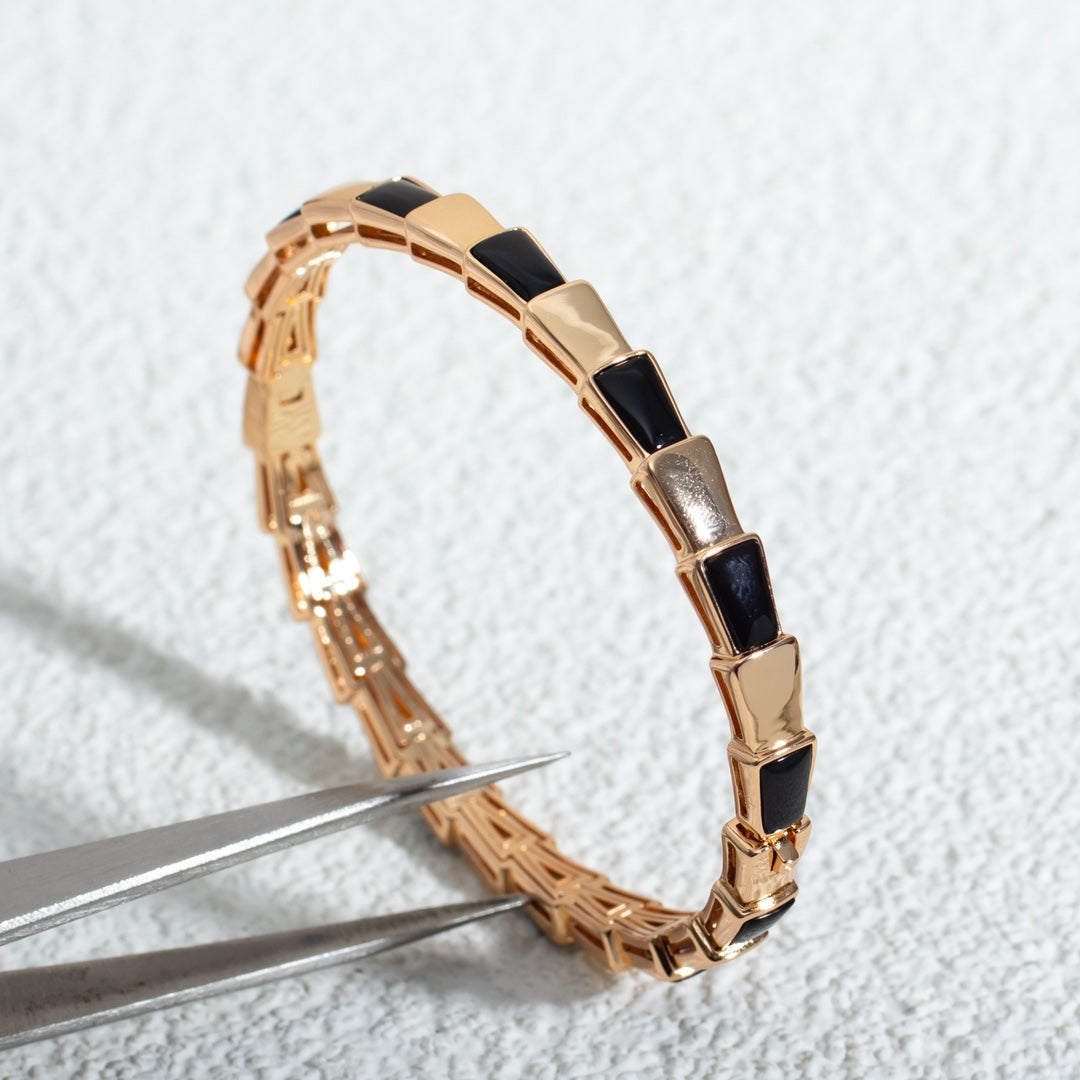 [⭐Corinne]SERPENTI BRACELET PINK GOLD ONYX