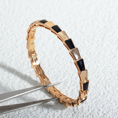 [⭐Corinne]SERPENTI BRACELET PINK GOLD ONYX