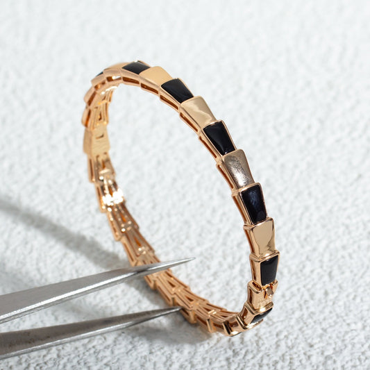 [⭐Corinne]SERPENTI BRACELET PINK GOLD ONYX