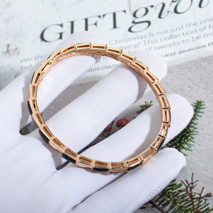 [⭐Corinne]SERPENTI BRACELET PINK GOLD ONYX