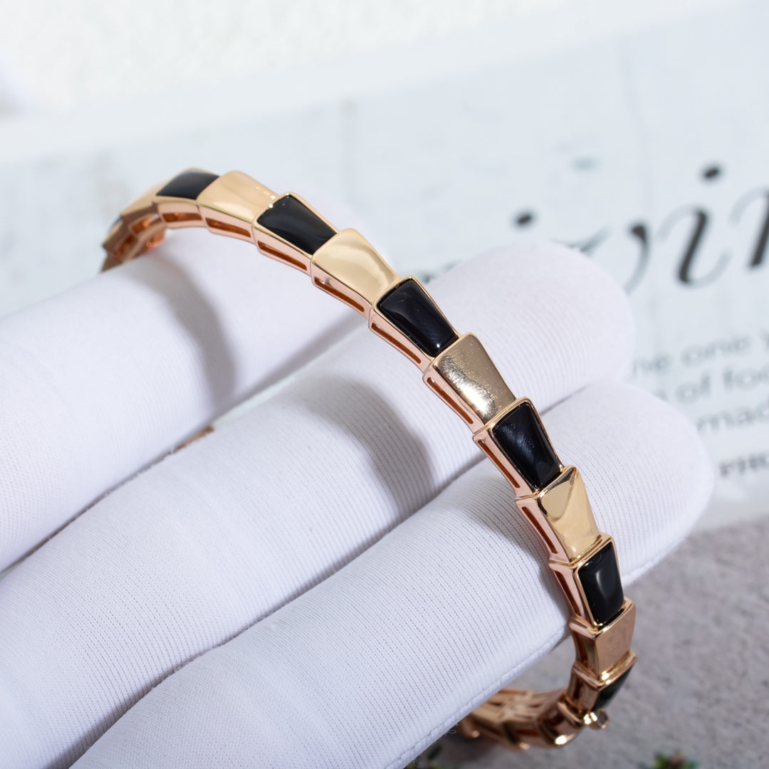 [⭐Corinne]SERPENTI BRACELET PINK GOLD ONYX
