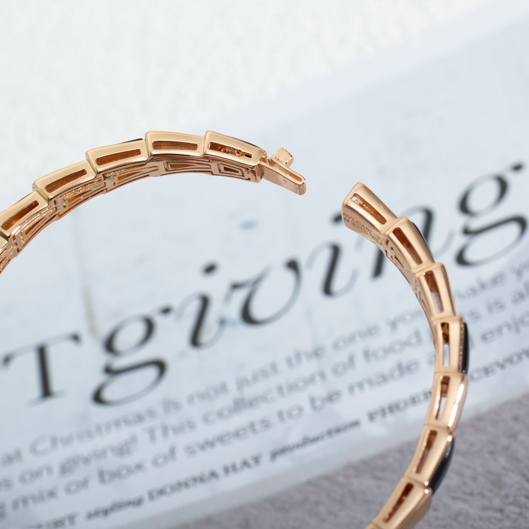 [⭐Corinne]SERPENTI BRACELET PINK GOLD ONYX