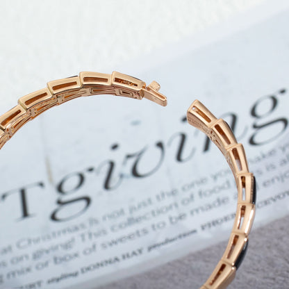 [⭐Corinne]SERPENTI BRACELET PINK GOLD ONYX