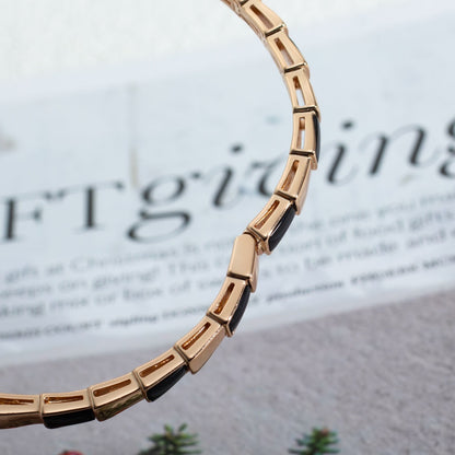 [⭐Corinne]SERPENTI BRACELET PINK GOLD ONYX