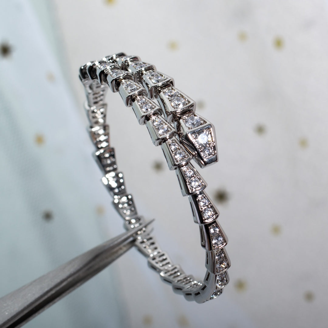 [⭐Corinne]SERPENTI BRACELET 6MM SILVER DIAMOND