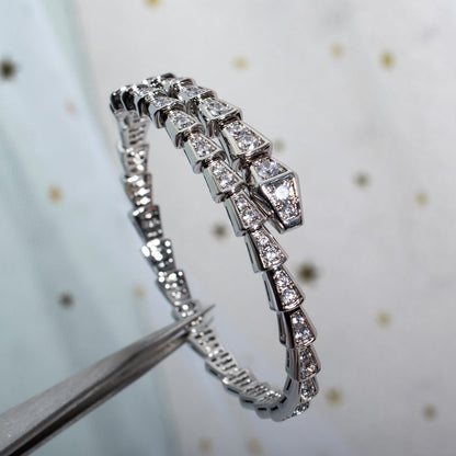 [⭐Corinne]SERPENTI BRACELET 6MM SILVER DIAMOND