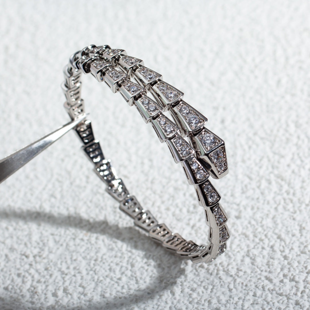 [⭐Corinne]SERPENTI BRACELET 6MM SILVER DIAMOND