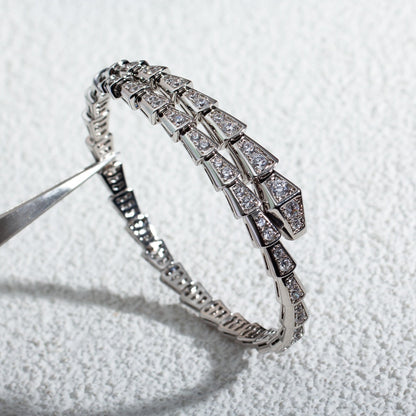 [⭐Corinne]SERPENTI BRACELET 6MM SILVER DIAMOND