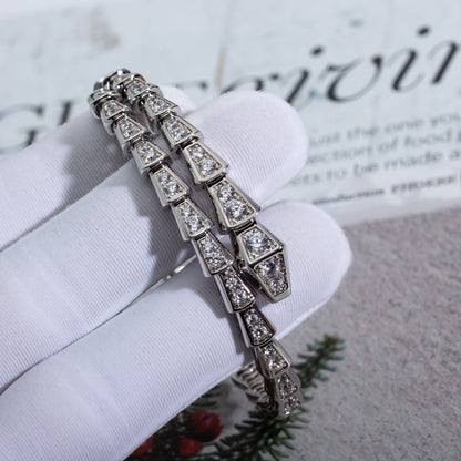 [⭐Corinne]SERPENTI BRACELET 6MM SILVER DIAMOND