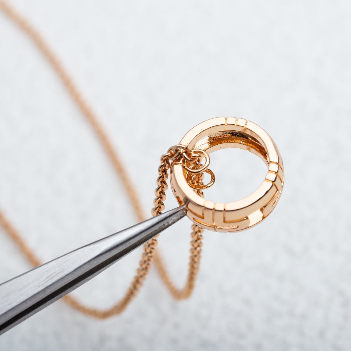 [⭐Corinne]PARENTESI NECKLACE PINK GOLD