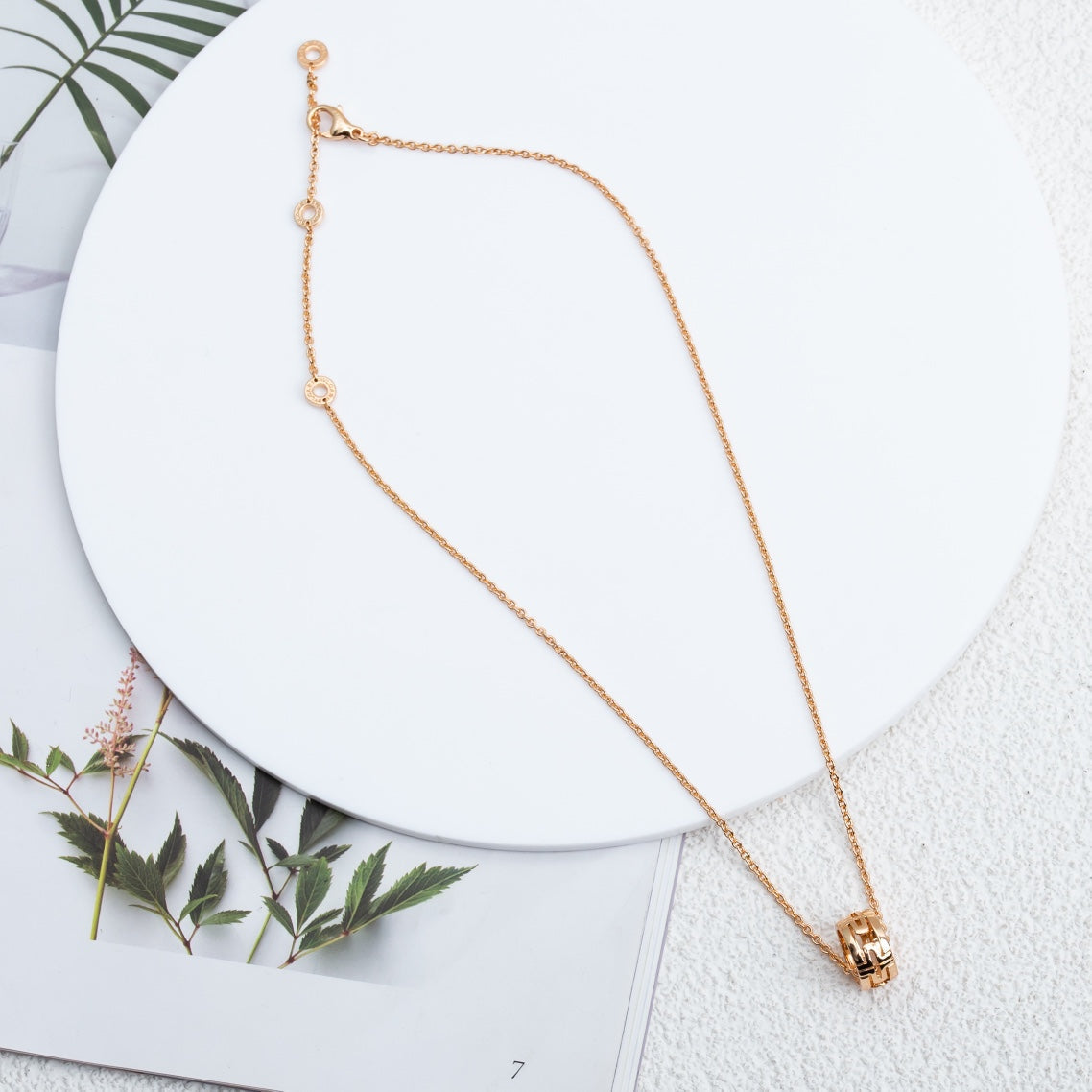[⭐Corinne]PARENTESI NECKLACE PINK GOLD