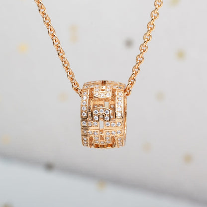 [⭐Corinne]PARENTESI NECKLACE PINK GOLD DIAMOND