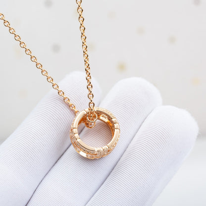[⭐Corinne]PARENTESI NECKLACE PINK GOLD DIAMOND