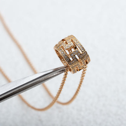 [⭐Corinne]PARENTESI NECKLACE PINK GOLD DIAMOND
