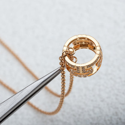 [⭐Corinne]PARENTESI NECKLACE PINK GOLD DIAMOND