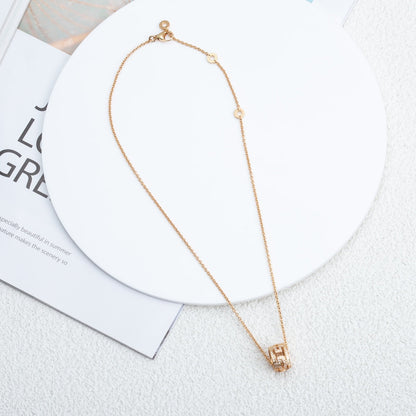 [⭐Corinne]PARENTESI NECKLACE PINK GOLD DIAMOND
