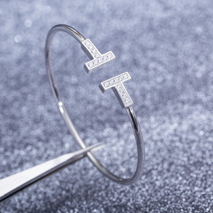 [Corinne]T BRACELET 1.8MM DIAMOND SILVER
