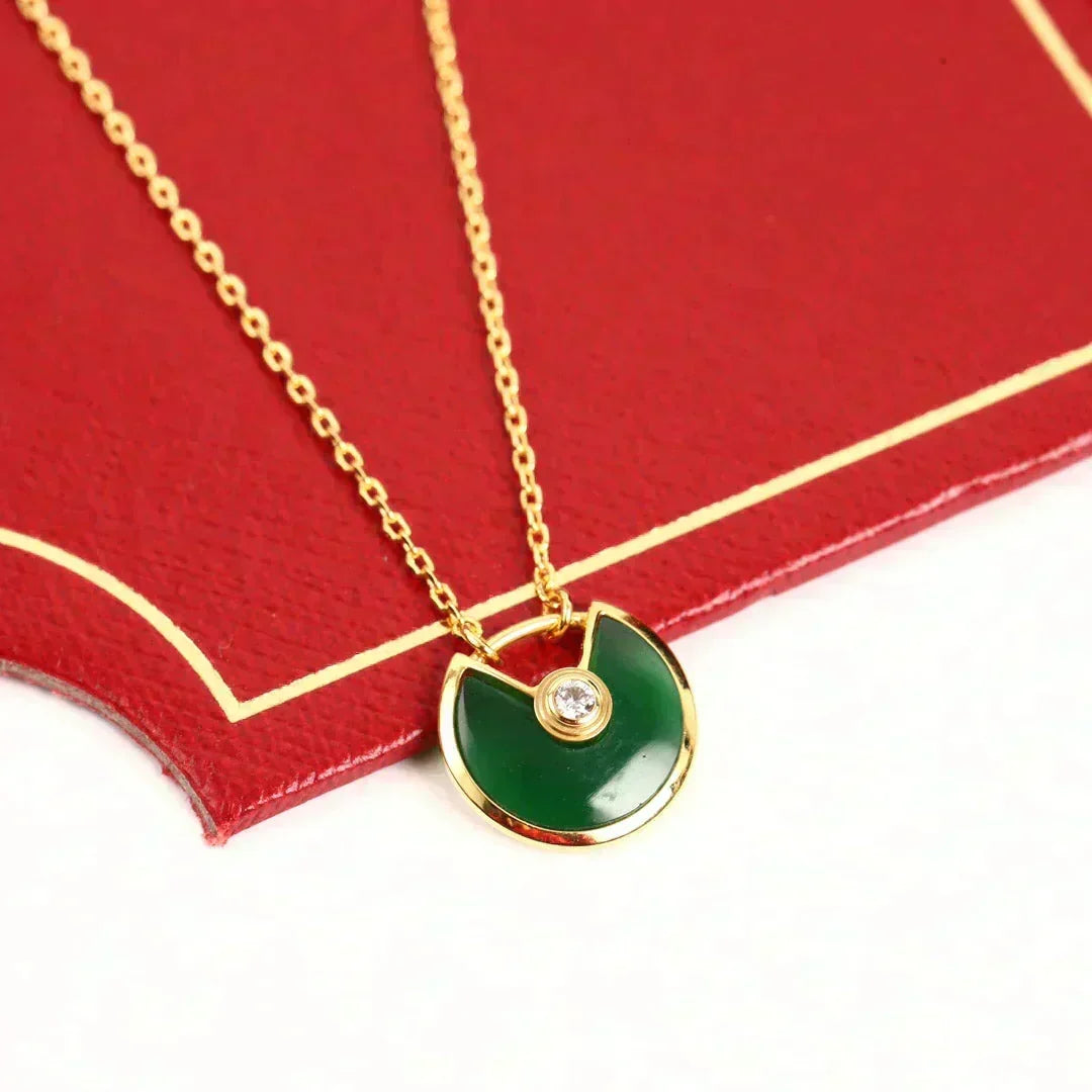 [⭐Corinne]AMULETTE GOLD MALACHITE NECKLACE