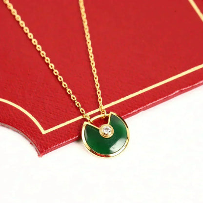 [⭐Corinne]AMULETTE GOLD MALACHITE NECKLACE