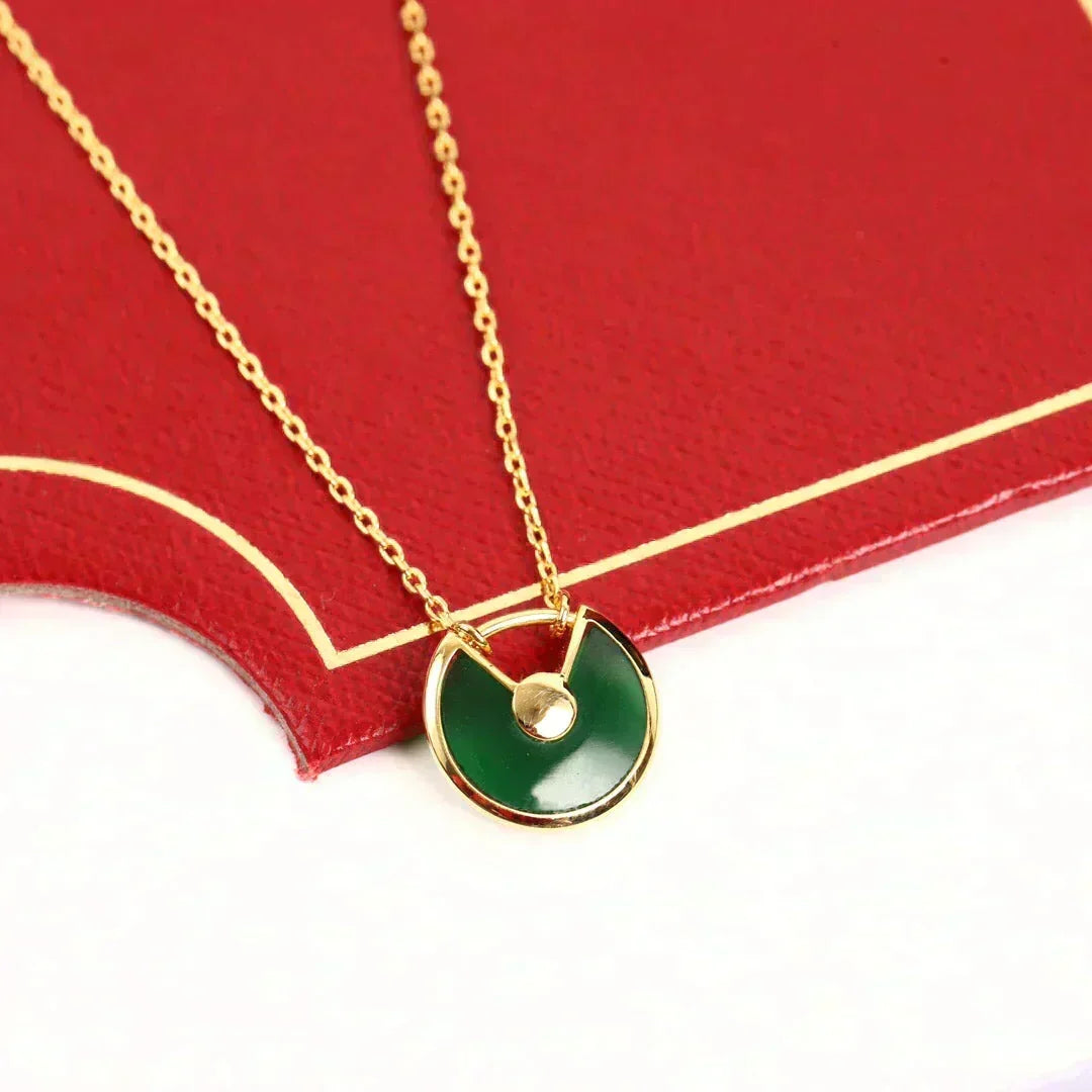 [⭐Corinne]AMULETTE GOLD MALACHITE NECKLACE