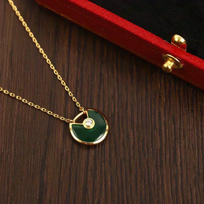 [⭐Corinne]AMULETTE GOLD MALACHITE NECKLACE