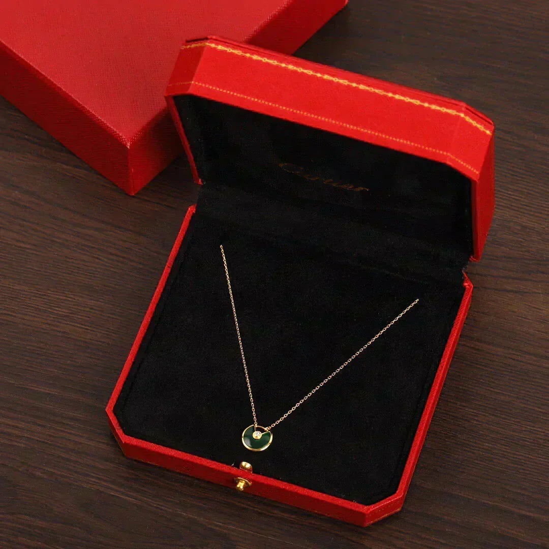 [⭐Corinne]AMULETTE GOLD MALACHITE NECKLACE