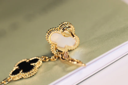 [⭐Corinne]CLOVER EARRINGS GOLD ONYX MOP 3 MOTIF