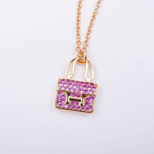 [⭐Corinne]CONSTANCE PEDANT PURPLE DIAMOND NECKLACE