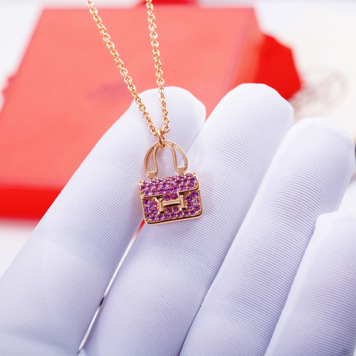 [⭐Corinne]CONSTANCE PEDANT PURPLE DIAMOND NECKLACE