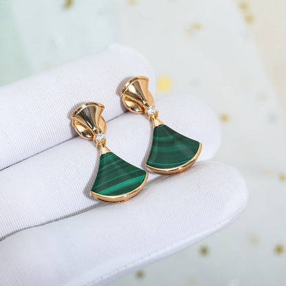 [⭐Corinne]DREAM MALACHITE PINK GOLD EARRINGS