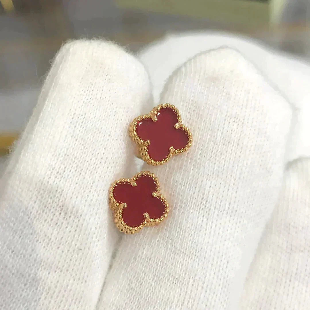 [⭐Corinne]CLOVER MINI 9.5MM CARNELIAN EARRINGS