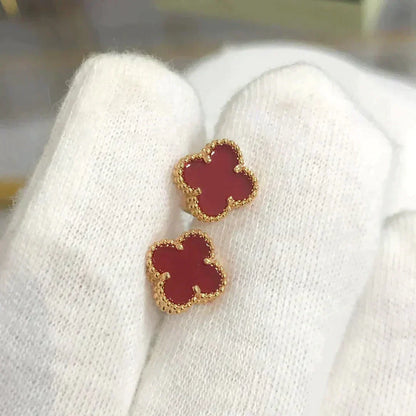 [⭐Corinne]CLOVER MINI 9.5MM CARNELIAN EARRINGS
