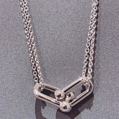 [Corinne]HARDWEAR DOUBLE LINK PEDANT SILVER NECKLACE